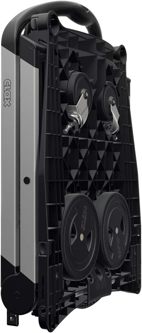 Vielseitig einsetzbare, funktionale, zusammenklappbare Karren | Mobiler Klappwagen | Einkaufswagen mit Aufbewahrungskiste (schwarz)