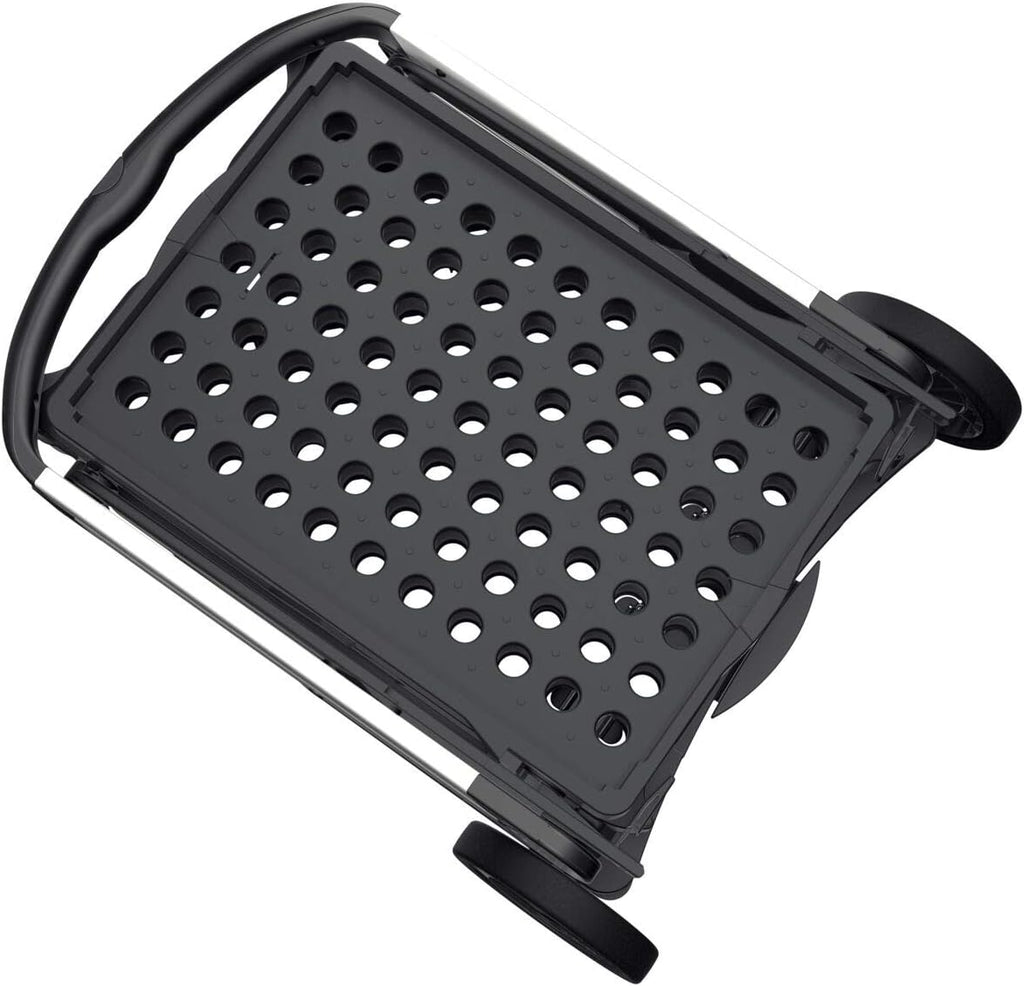 Vielseitig einsetzbare, funktionale, zusammenklappbare Karren | Mobiler Klappwagen | Einkaufswagen mit Aufbewahrungskiste (schwarz)