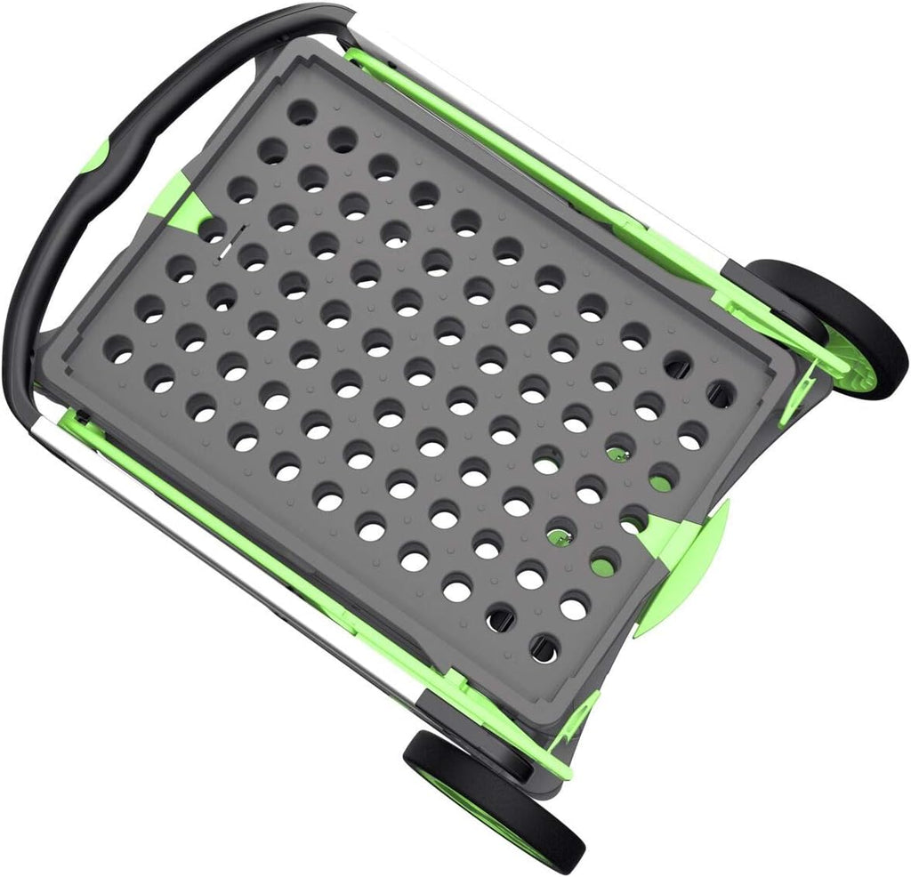 Vielseitig einsetzbare, funktionale, zusammenklappbare Karren | Mobiler Klappwagen | Einkaufswagen mit Aufbewahrungskiste (schwarz)