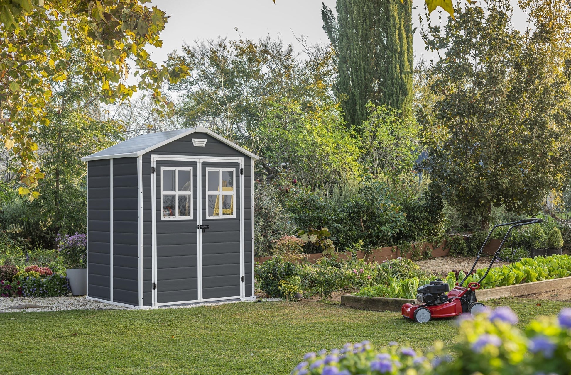 KETER 12-938205 Chalet und Gartenhaus Premium Resin 65Dd Ant, Anthrazit, 185 x 152 x 226 cm